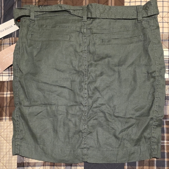 Liverpool Olive Belted Skirt - Picture 7 of 11